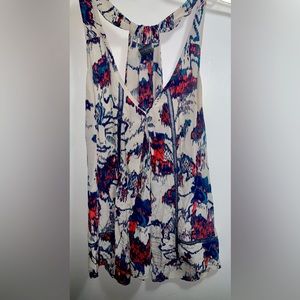 Waverly Silk Geometric Pattern Racerback Tank Size S